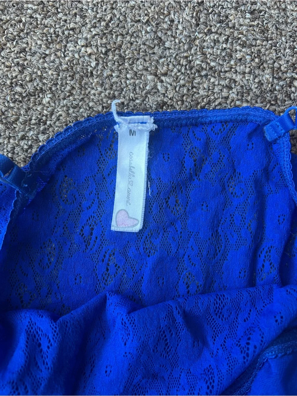 2010 vintage cosabella Royal Blue Lace Slip Dress